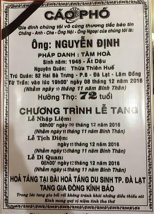 Cáo phó _Nguyễn Định
